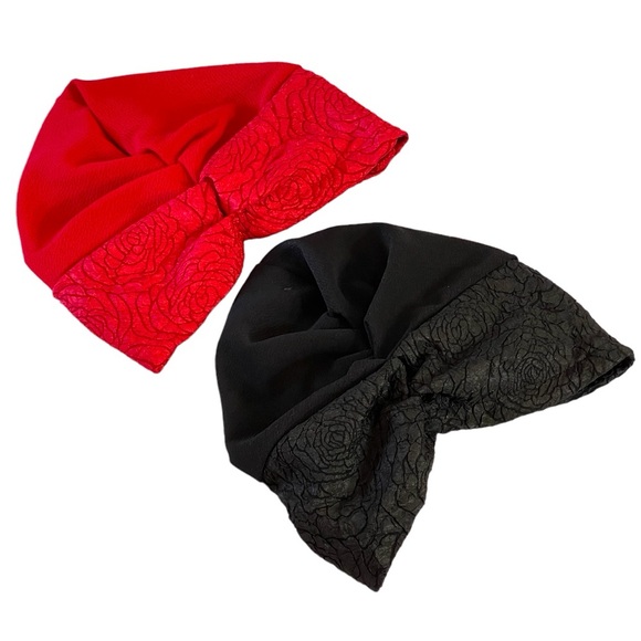 2 Pack Turban Head Wraps Wedding Headbands Chemo Headwear Winter Beanie Hat Gift - Picture 3 of 3